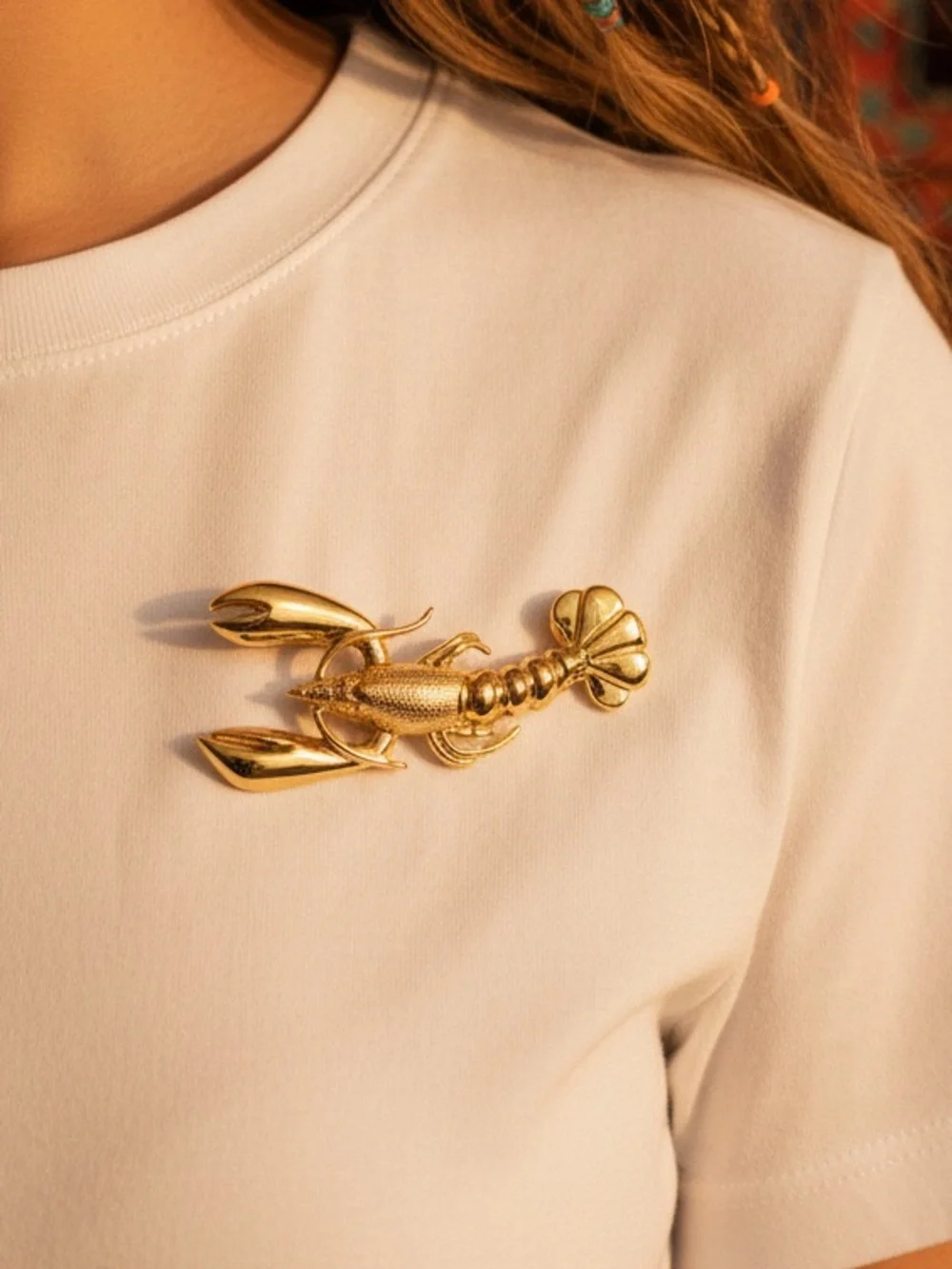 Lobster Brooch Pin – Statement Sea Life Jewelry, Large Crustacean Design